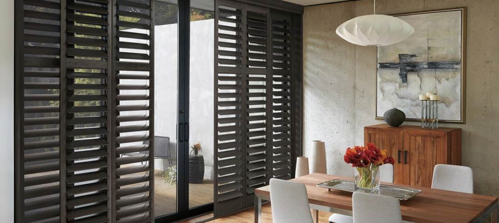 wood color shutters