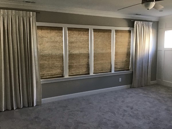 Woven Wood Shades with Side Panels in Apex, NC